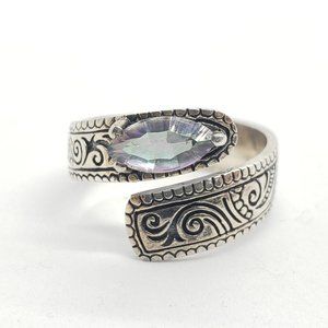 Vintage Sterling Silver & Blue Topaz, adjustable